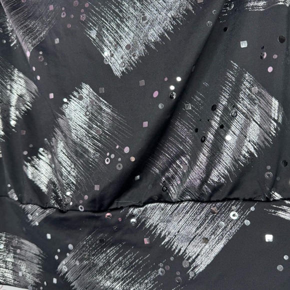 Jolie tank top strapless waist belt shimmer black silver holographic y2k club - Picture 5 of 10